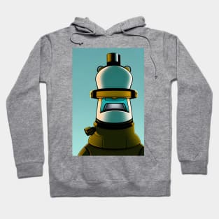 A barrel-headed robot Hoodie